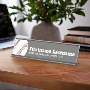 Baseballtrainer oder Lehrer - modernes Zeichnen Schreibtischnamensplakette