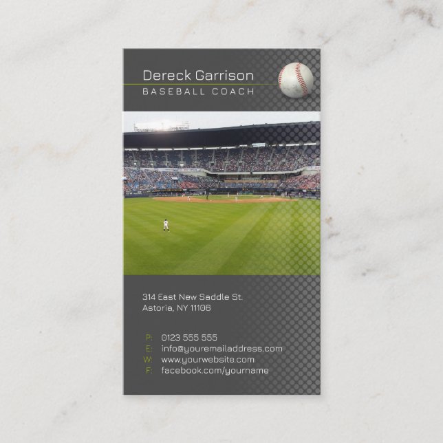 Baseballtrainer | Player Foto Visitenkarte (Vorderseite)