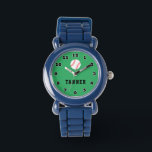 Baseballuhr für Kinder mit personalisiertem Namen Armbanduhr<br><div class="desc">Baseballuhr für Kinder mit personalisiertem Namensdruck. Individualisierbare Armbanduhren für Baseballspieler und Lüfter. Niedliche Geburtstag Geschenkidee für Jungen. Erhältlich in blau,  schwarz,  rot usw. Sportliches Design mit nummerierter Wählplatte. Machen Sie sich ein für Sohn,  Bruder,  Enkel,  Enkel,  Freunde,  Teamkollegen und andere Kinder.</div>