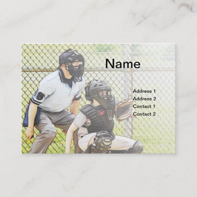 Baseballumpen Visitenkarte (Vorderseite)