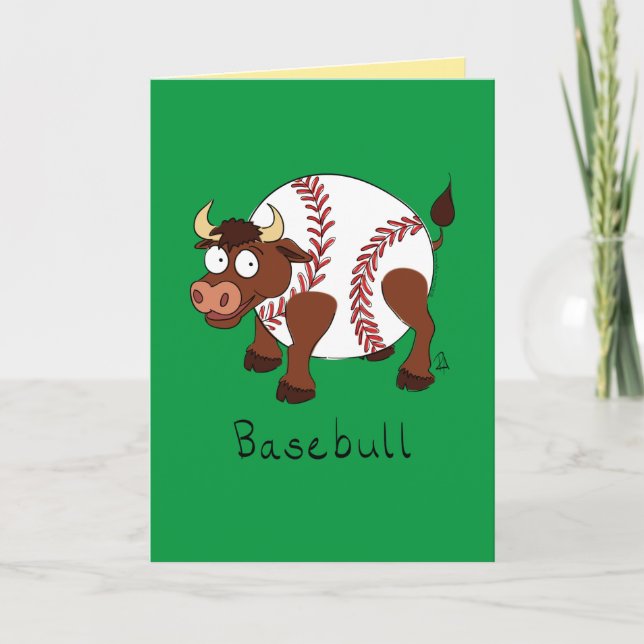 Basebull - Funny Baseball Bull Card Karte (Vorderseite)