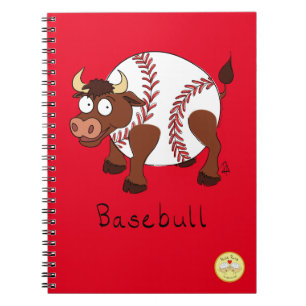 Basebull Funny Baseball Bull-Notebook Notizblock