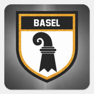 Basel-Flagge Quadratischer Aufkleber
