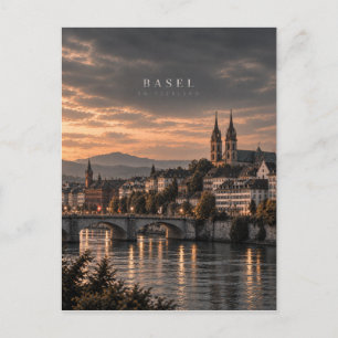 Basel Kinematografische Monochrome Stadt Kunst Postkarte