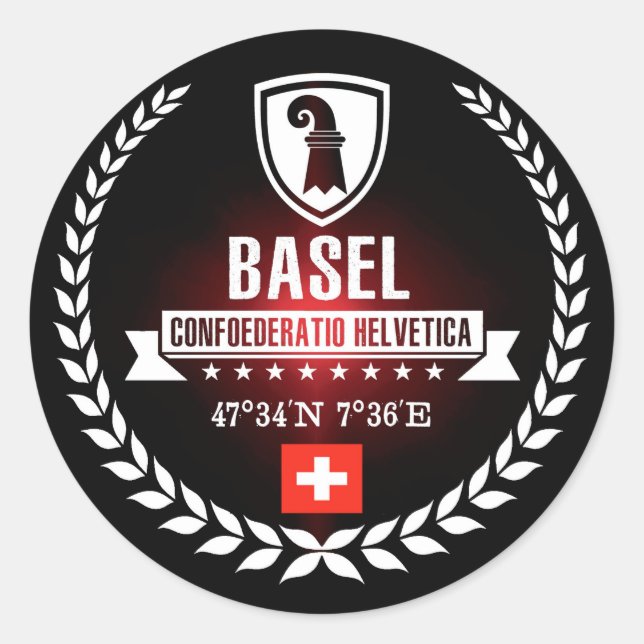 Basel Runder Aufkleber (Vorderseite)