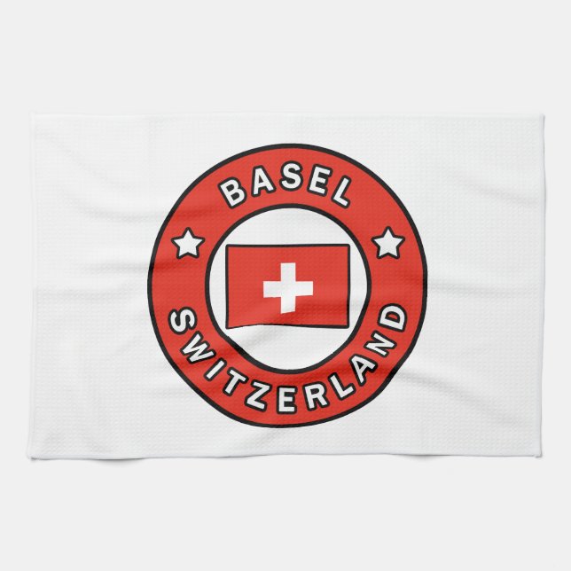 Basel Schweiz Geschirrtuch (Horizontal)
