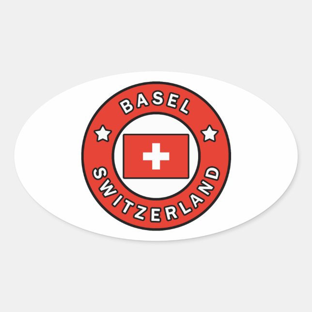 Basel Schweiz Ovaler Aufkleber (Vorderseite)