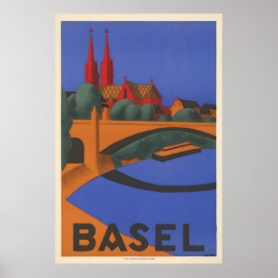 Basel Schweiz Reiseplakat Poster