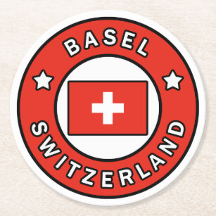 Basel Schweiz Runder Pappuntersetzer