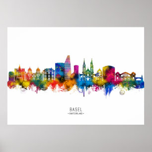 Basel Schweiz Skyline Poster