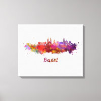 Basel skyline im Watercolor