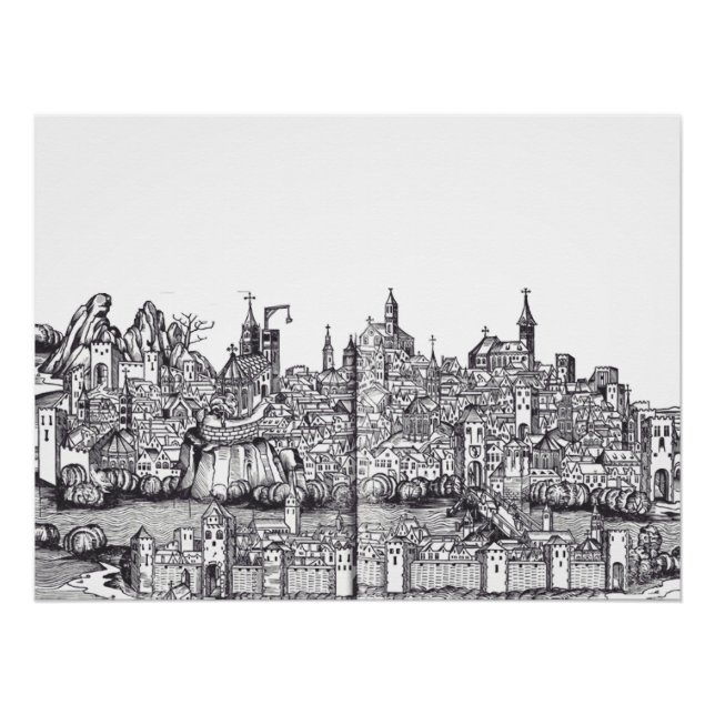 Basel Stadt im Nordwesten der Schweiz Poster (Vorderseite)