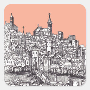 Basel Stadt im Nordwesten der Schweiz Quadratischer Aufkleber