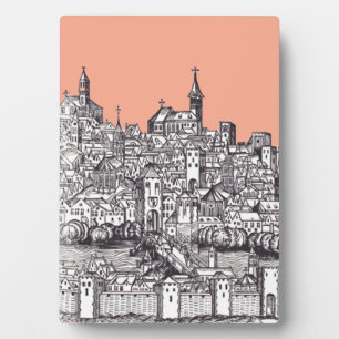 Basel Stadt in der Nordwestschweiz Fotoplatte