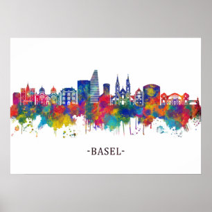 Basel Switzerland Skyline Poster