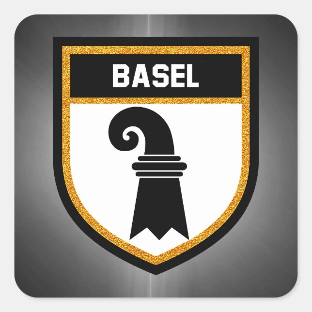 Baseler Flag Quadratischer Aufkleber (Vorderseite)