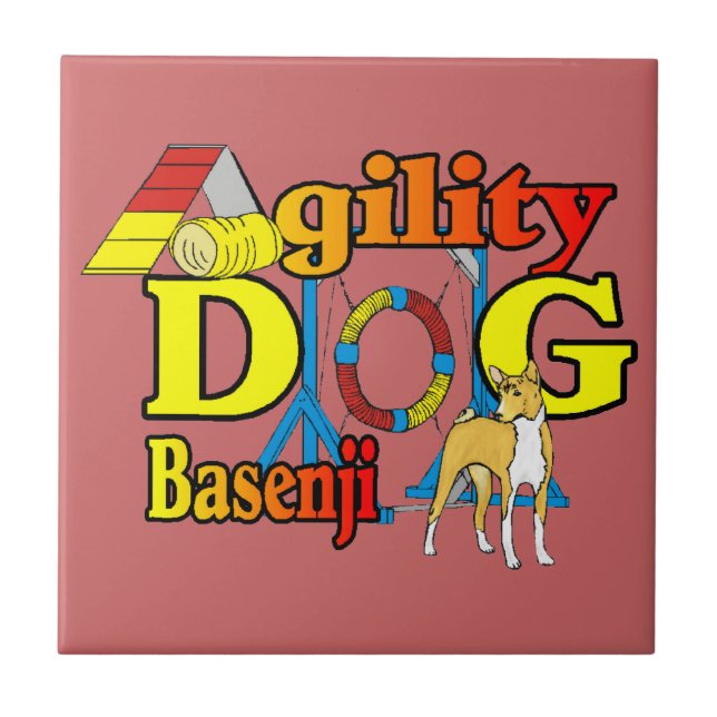 Basenji Agility Dog Fliese (Vorderseite)