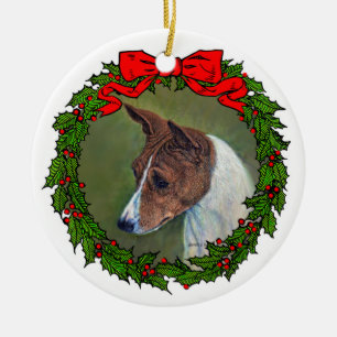 Basenji Art by Glenda Harlan Keramik Ornament