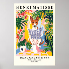 Basenji auf Toilette Kunst Druck Lustiger Matisse Poster