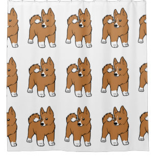 Basenji-Cartoon Duschvorhang