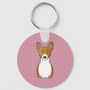 Basenji-Cartoon Schlüsselanhänger
