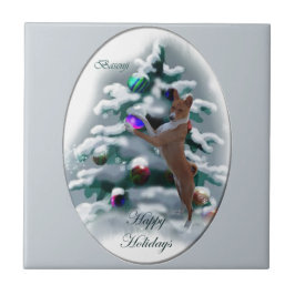 Basenji Christmas Fliese
