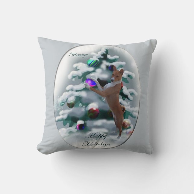Basenji Christmas Kissen (Vorderseite)