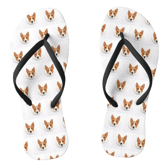 Basenji Dog 3D Inspiriert Flip Flops (Fußbett)
