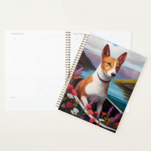 Basenji Dog auf einem Paddel: Ein Landschaftliches Planer