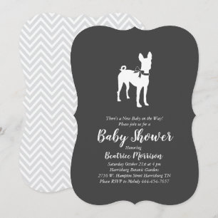 Basenji Dog Babydusche neutral Einladung