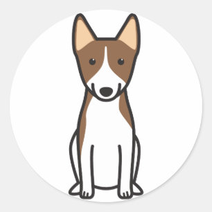 Basenji Dog Cartoon Runder Aufkleber