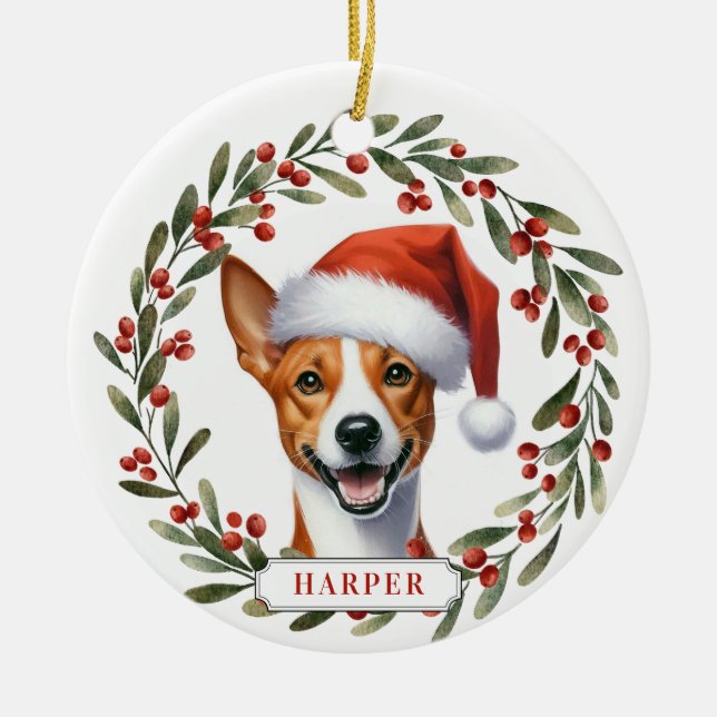 Basenji Dog Ceramic Circle Ornament (Vorne)
