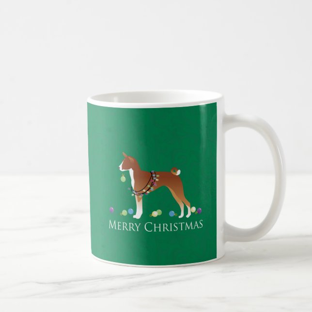 Basenji Dog Frohe Weihnachtsgestaltung Kaffeetasse (Rechts)