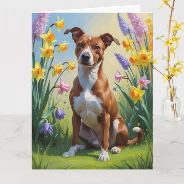 Basenji Dog Frühlingsblumen Malerei Karte (Gelbe Blume)