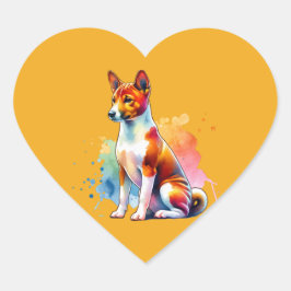 Basenji Dog Herz-Aufkleber