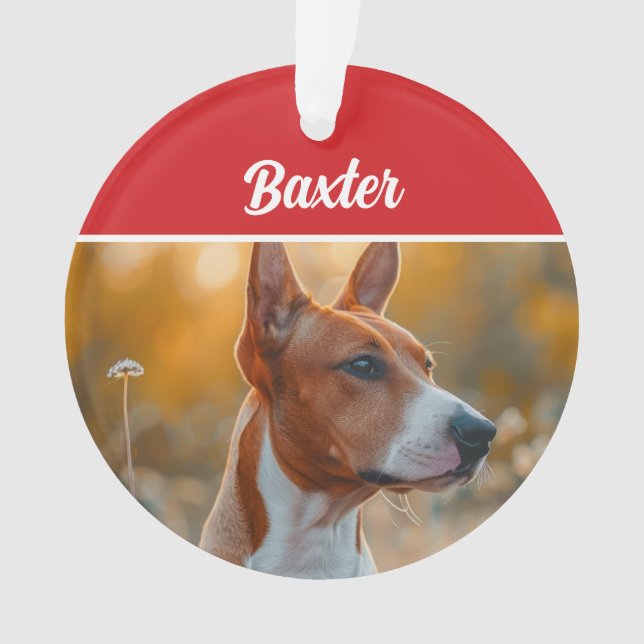 Basenji Dog Holiday Weihnachts-Foto Ornament (Vorderseite)