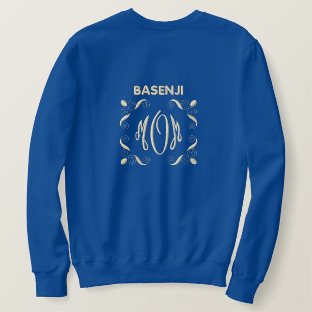 Basenji Dog MOM Besticktes Sweatshirt (Design Rückseite)