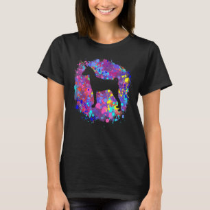 Basenji Dog Pink Aquarell Spritzer Art Liebe Dog T-Shirt