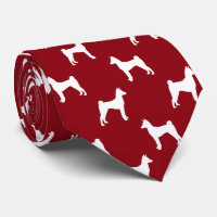 Basenji Dog Silhouetten Muster Rot und Weiß