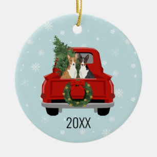 Basenji Dog Weihnachtsfeiertag Keramik Ornament