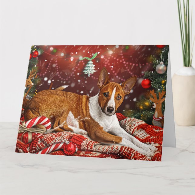 Basenji Dog Weihnachtsfest Karte (Vorderseite)