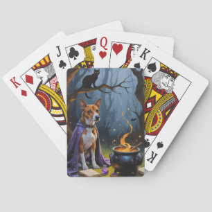 Basenji Dog Whimsical Halloween Malerei Spielkarten