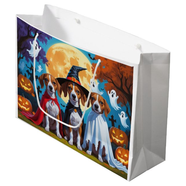 Basenji Dogs Pumpkin Halloween Funny Große Geschenktüte (Vorderseite Schrägansicht)