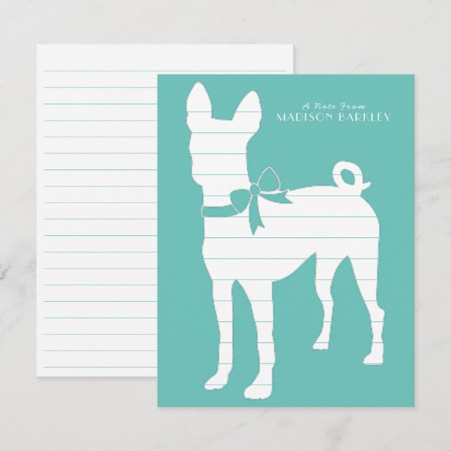 Basenji Doppy Welpe Dankeskarte (Vorne/Hinten)