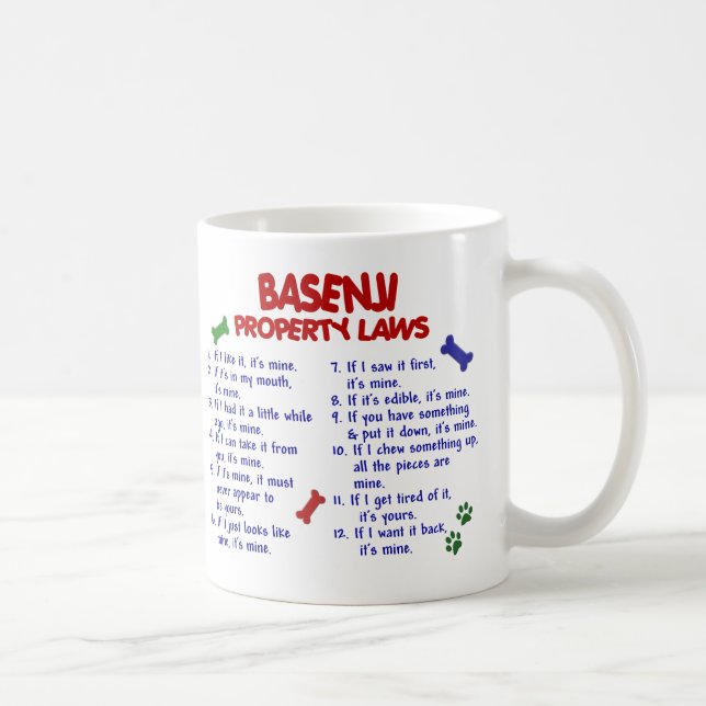 BASENJI Eigentums-Gesetze 2 Kaffeetasse (Rechts)