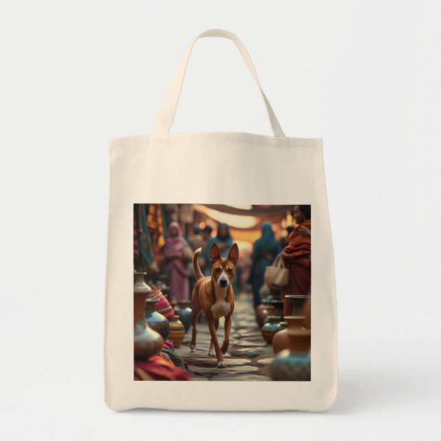 Basenji Elegant Lebensmittelgeschäft Tote Bag Tragetasche (Vorne)