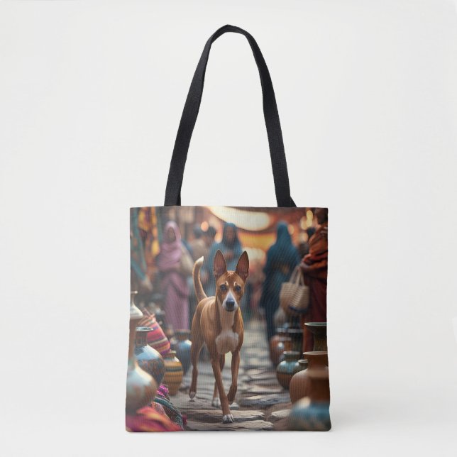 Basenji Elegant Shoulder Tote Bag Tasche (Vorderseite)