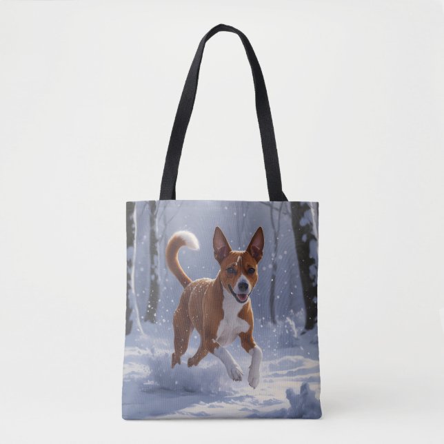 Basenji Elegant Shoulder Tote Bag Tasche (Vorderseite)