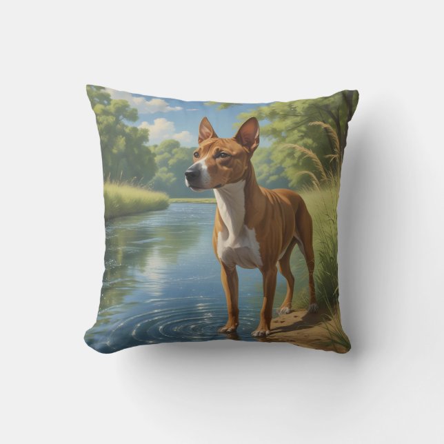 Basenji Elegant Throw Kissen (Vorderseite)