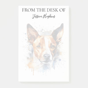 Basenji-Fan monogrammierter Hund Post-it Klebezettel